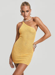 Voyage Crochet Mini Dress Yellow