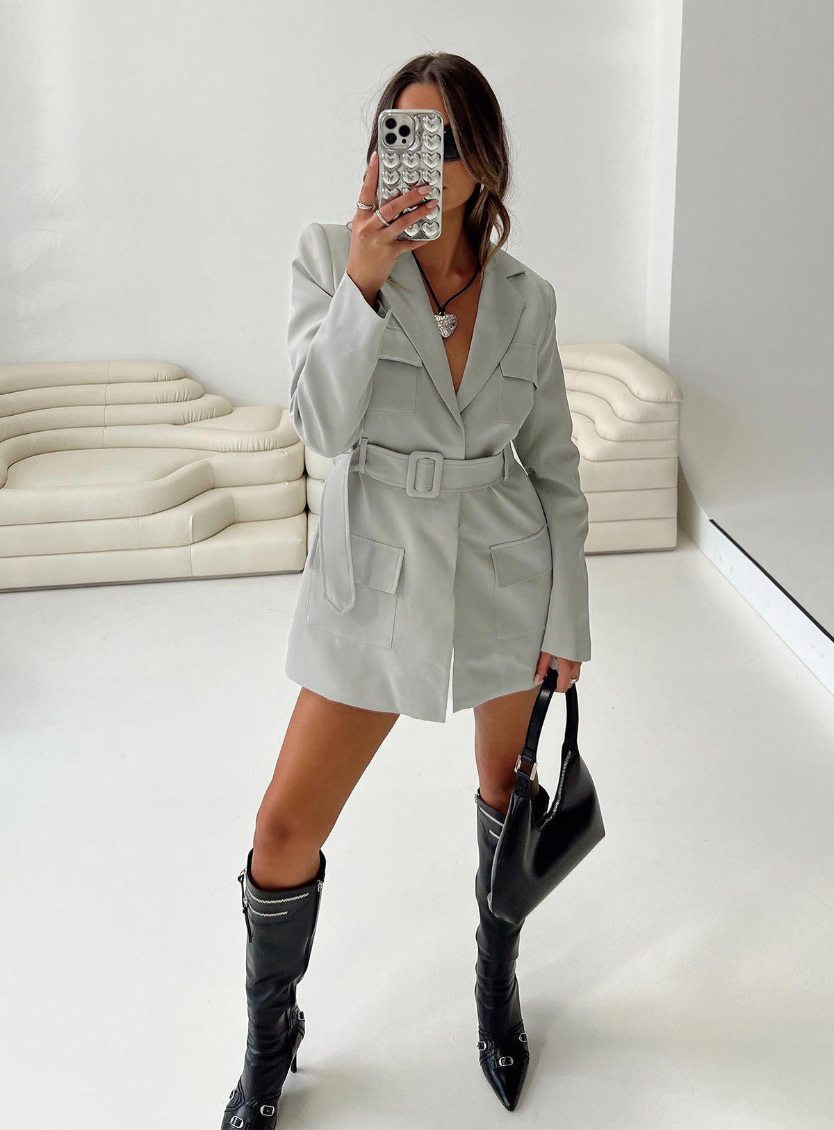 Steinway Mini Dress Grey
