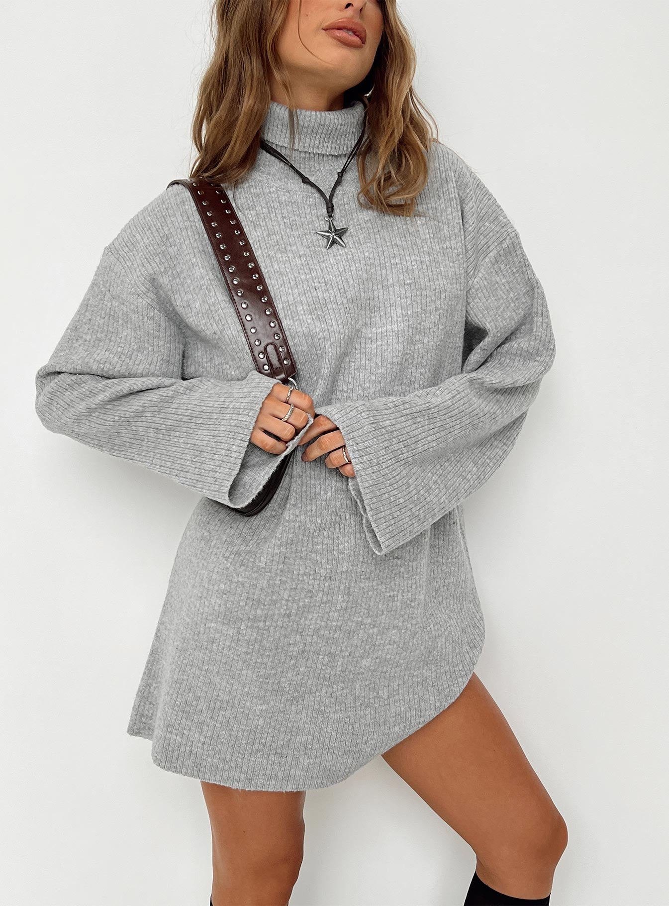 Sonelle Knit Mini Dress Grey