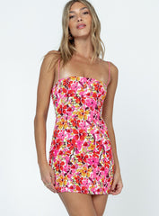Innes Mini Dress Pink Floral
