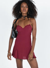 Pemberton Mini Dress Burgundy