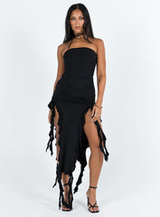 Rendezvous Strapless Midi Dress Licorice