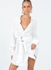 Bilari Textured Fabric Shirt Dress White