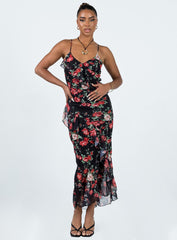 Ellian Maxi Dress Black / Multi