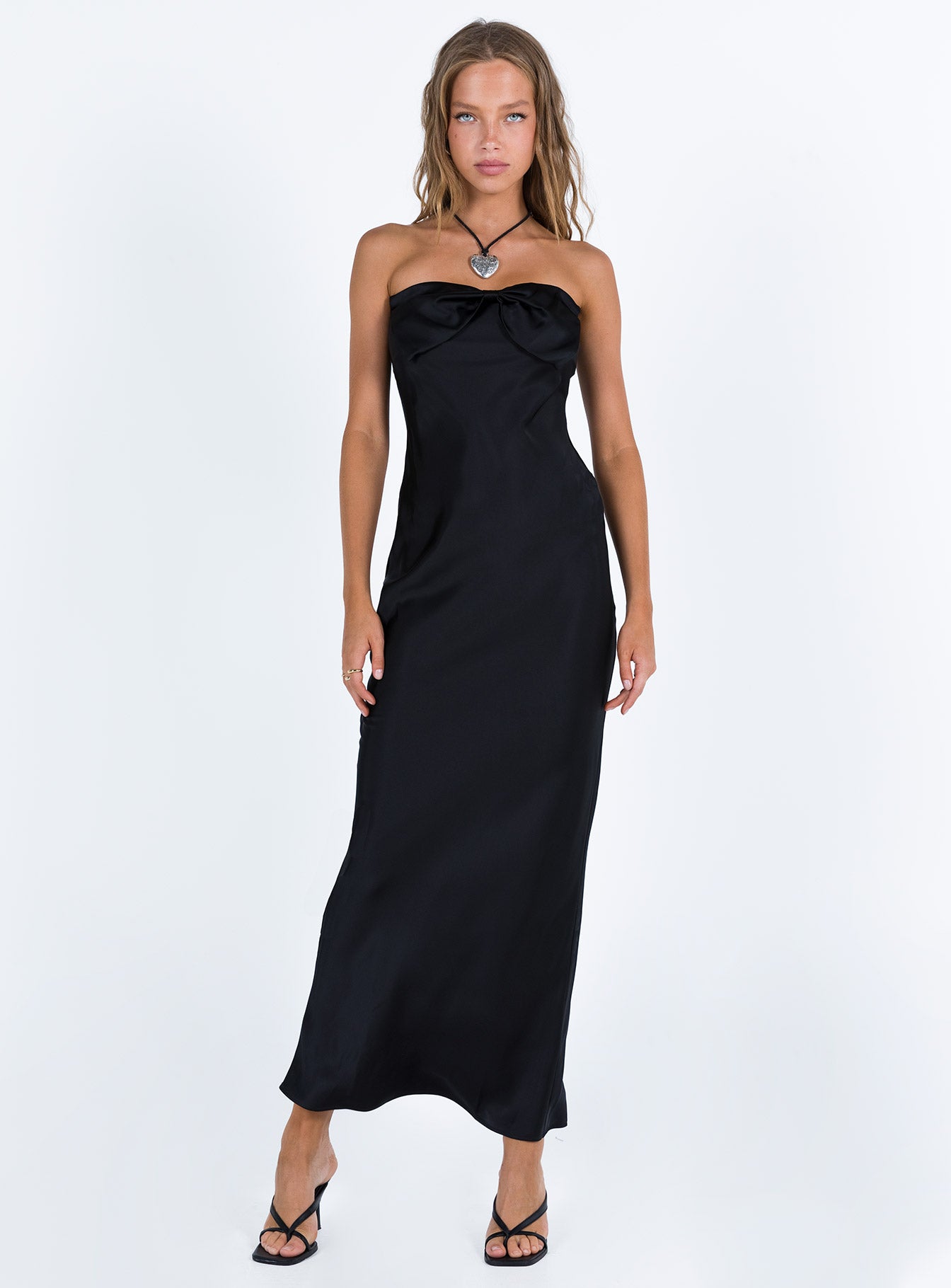 Kesy Bow Tie Maxi Dress Black