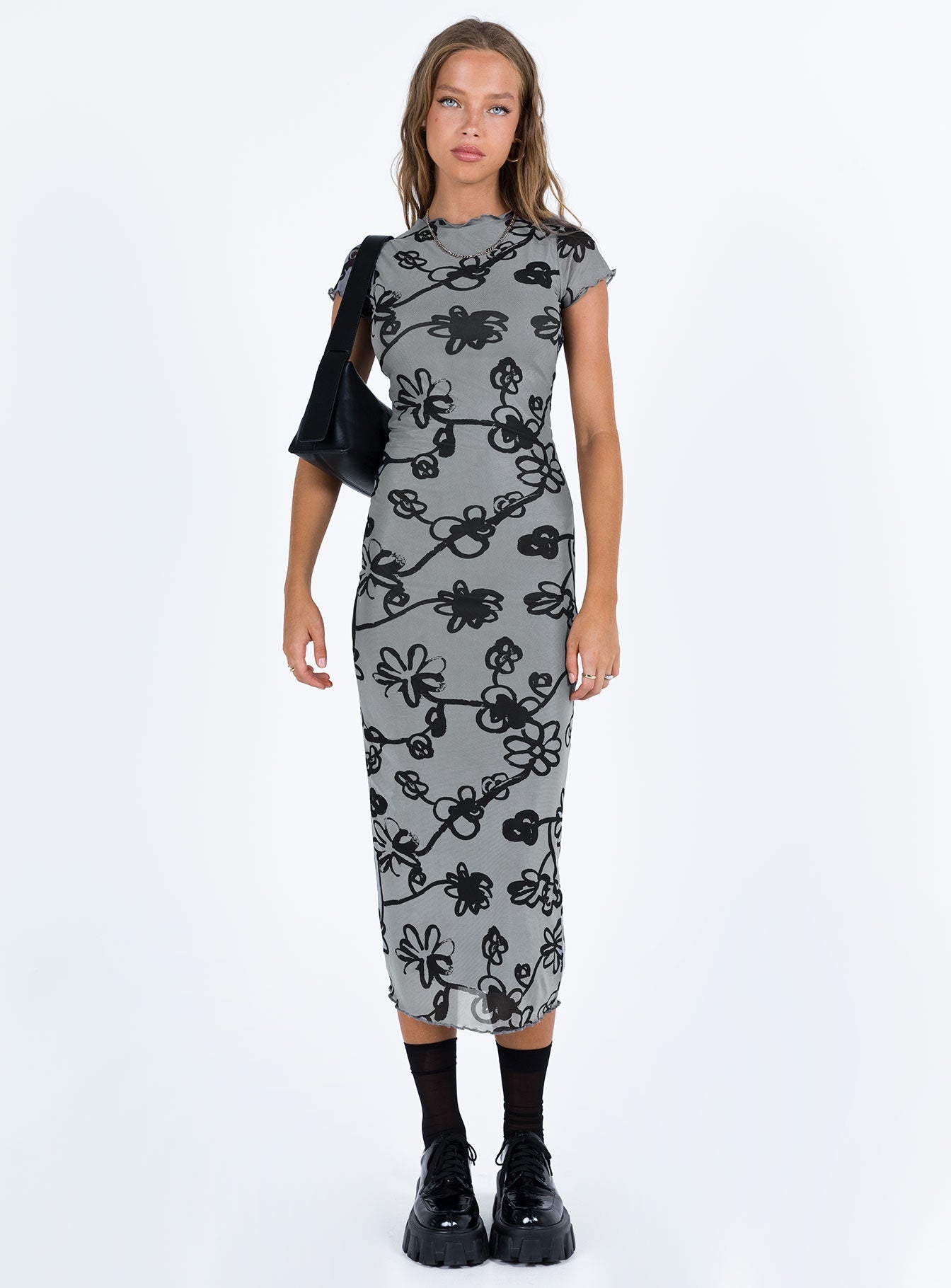 Maruza Midi Dress Grey Floral