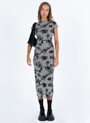 Maruza Midi Dress Grey Floral