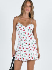 Boylan Mini Dress White / Red Floral