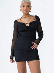 Luella Long Sleeve Mini Dress Black