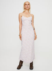 Long Nights Maxi Dress White / Red Floral
