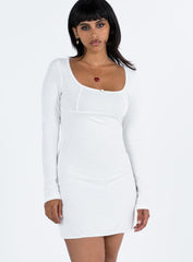 Millard Long Sleeve Mini Dress White