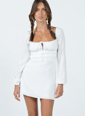Loreli Long Sleeve Mini Dress White