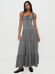 Ballerina Maxi Dress Onyx Gingham
