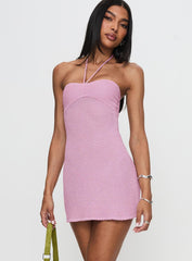 Odeya Halter Mini Dress Pink