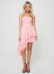 Candyn Asymmetric Mini Dress Pink
