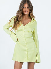 Posy Long Sleeve Mini Dress Green