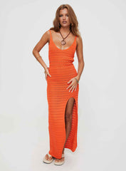 Lysandre Crochet Maxi Dress Orange
