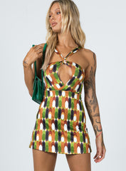 Kelani Mini Dress Orange Multi
