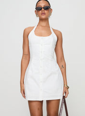 Mallorie Halter Mini Dress White
