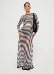 Ikaris Long Sleeve Maxi Dress Grey / White