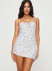 Brigitte Mini Dress White / Floral