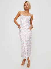 Mortica Maxi Dress White / Floral