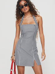 Birkley Halter Mini Dress Black / White