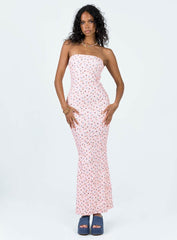 Oscar Midi Dress Pink Floral