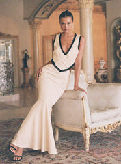 Keila Lace Trim Maxi Dress Cream / Black