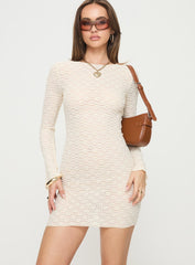 Shiso Long Sleeve Mini Dress Cream