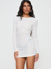Lansen Long Sleeve Mini Dress White
