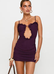Sire Cut Out Mini Dress Purple