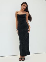Cutting Edge Maxi Dress Black Glitter