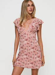 Aurianna Mini Dress Pink Floral