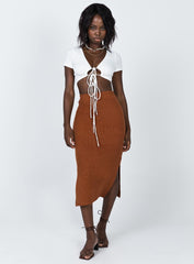 Zanna Midi Skirt Brown
