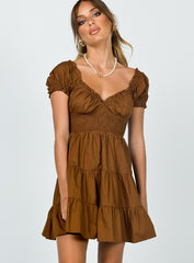 Daniela Mini Dress Chocolate Brown