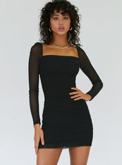 Charvi Long Sleeve Mini Dress Black