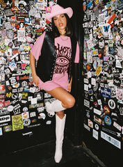 Chaotic Generation Tee Dress Pink