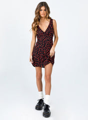 Nellie Mini Dress Black / Red Floral