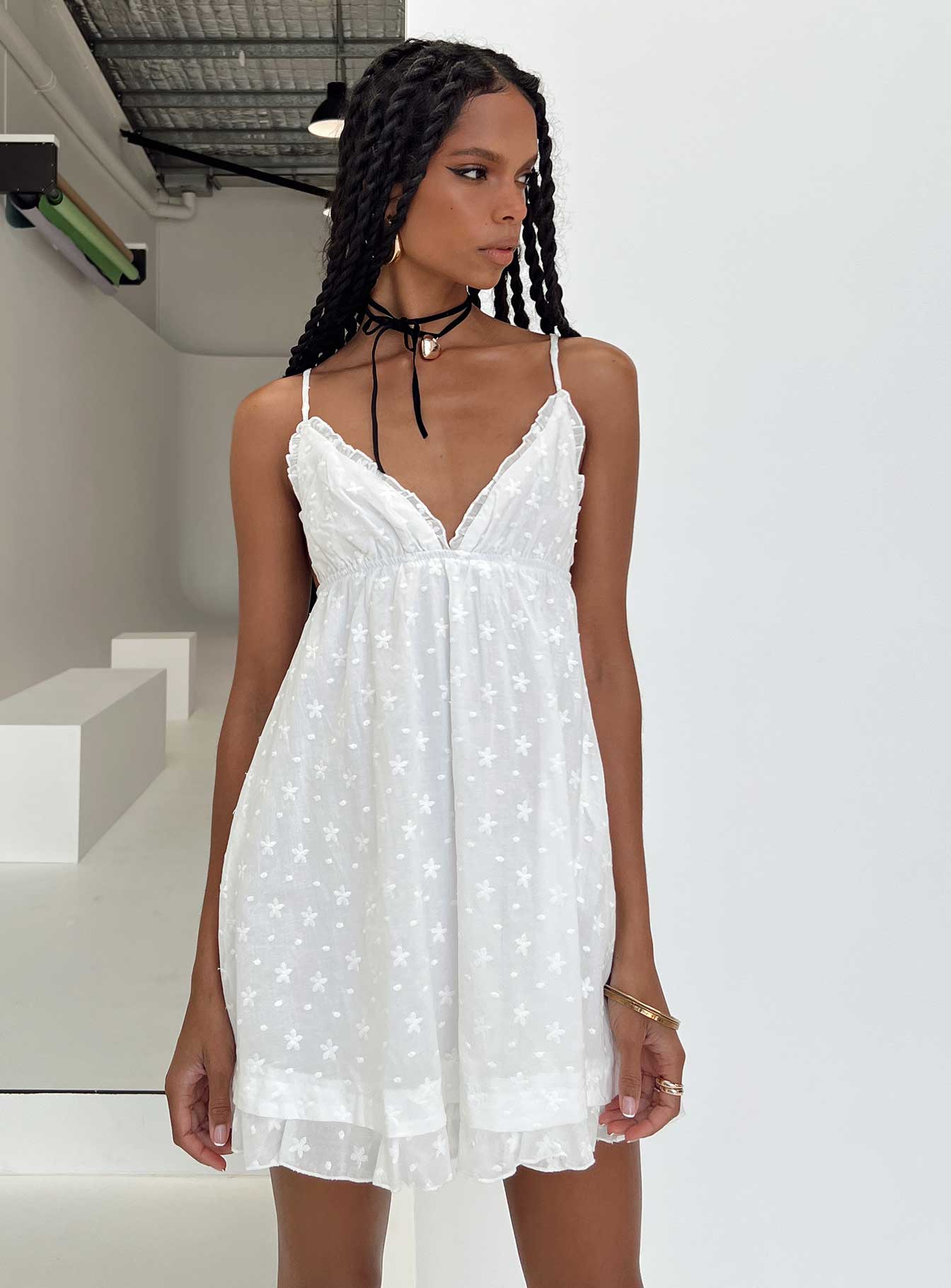 Leander Mini Dress White