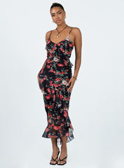 Ellian Maxi Dress Black / Multi