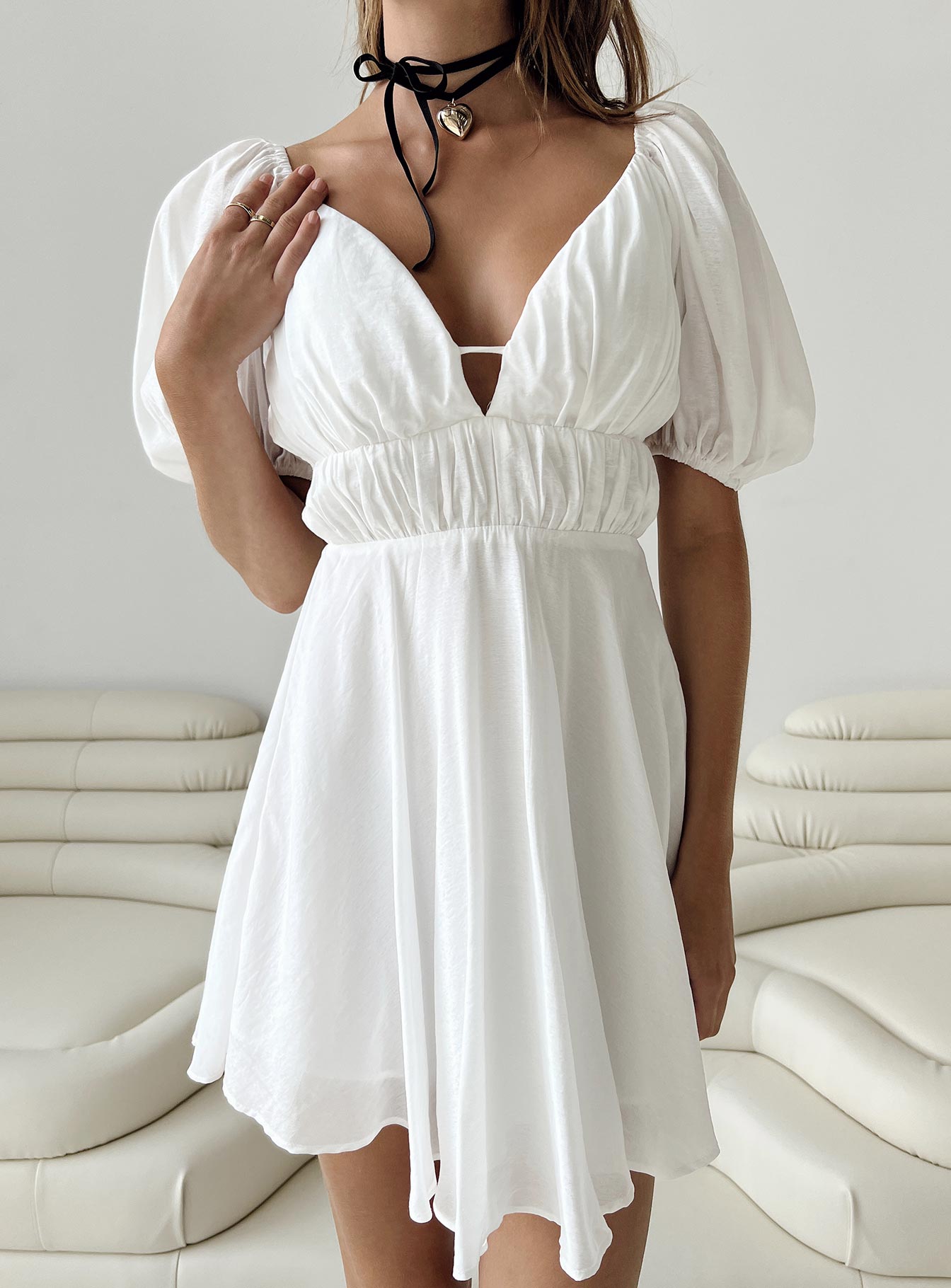 Cline Mini Dress White