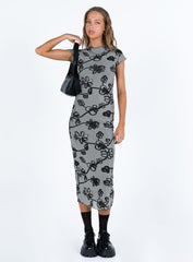Maruza Midi Dress Grey Floral