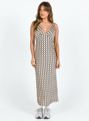 Nellie Midi Dress Black / Beige