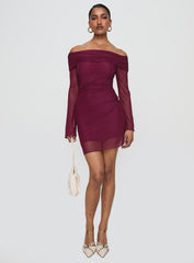 Consideration Mini Dress Burgundy