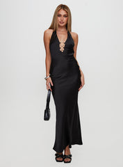Vasilisa Halter Neck Maxi Dress Black