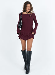Lukea Long Sleeve Mini Dress Mauve Petite