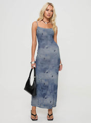 Scottson Mesh Maxi Dress Blue
