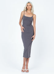 Elle Open Back Maxi Dress Grey