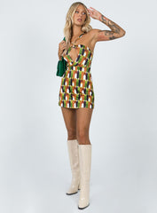 Kelani Mini Dress Orange Multi